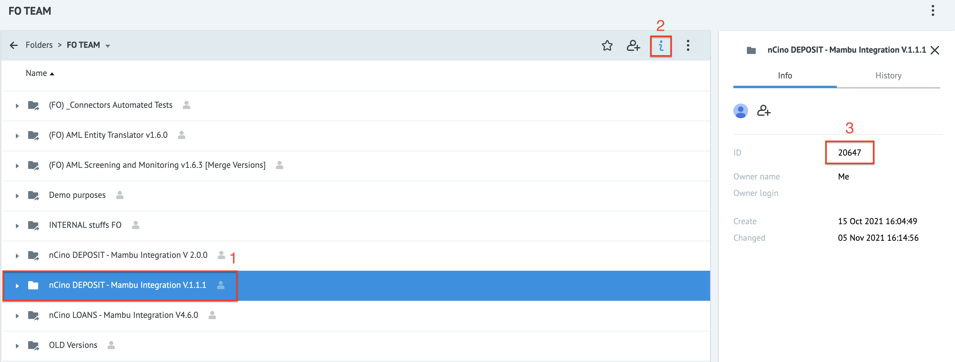 How to retrieve migration folder IDs