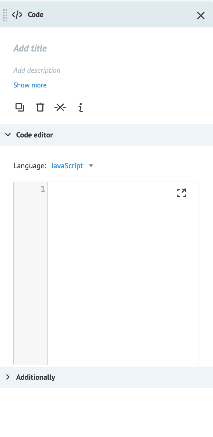 The settings of the MPO Code node