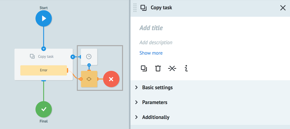 The Copy Task node setting