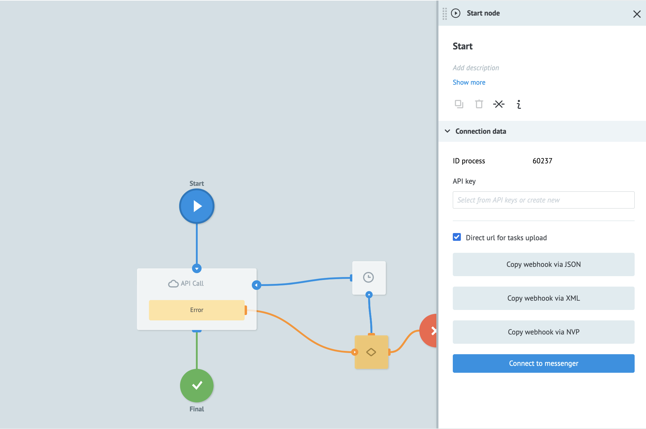 Copy the webhook URL here