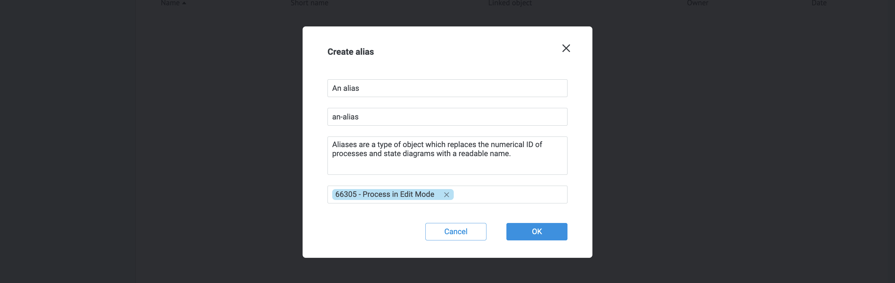 Creating an Alias in MPO