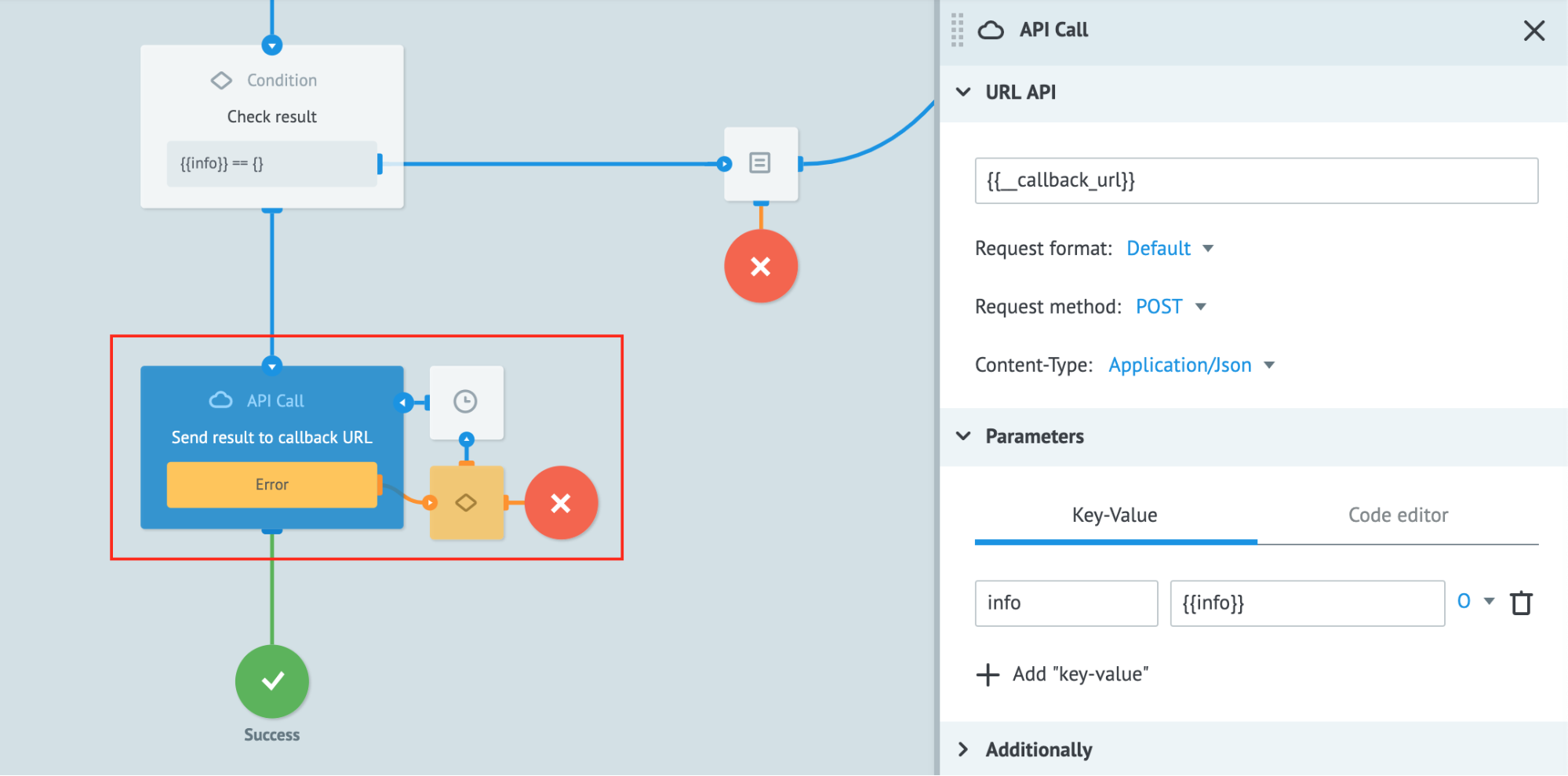 Configuring a sync API request