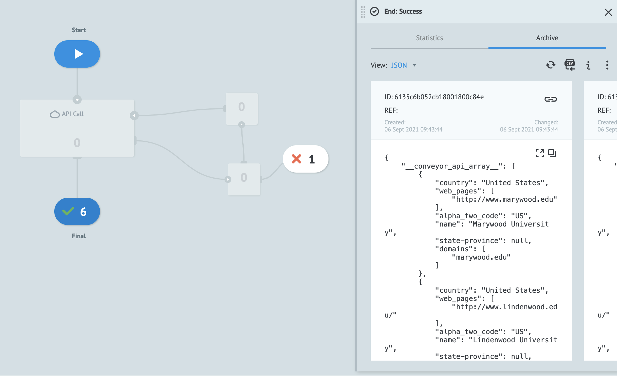 The task archive with results of all previous uploads