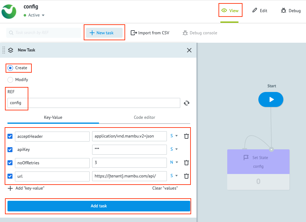 Triggering a task on the state diagram