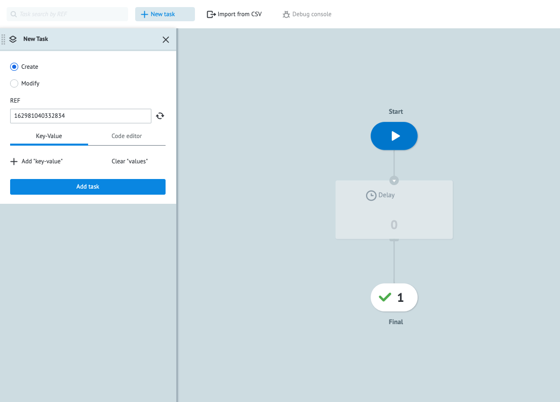 Uploading a task in MPO