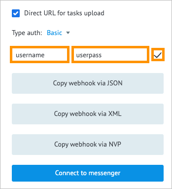 Configuration Webhook URL in MPO