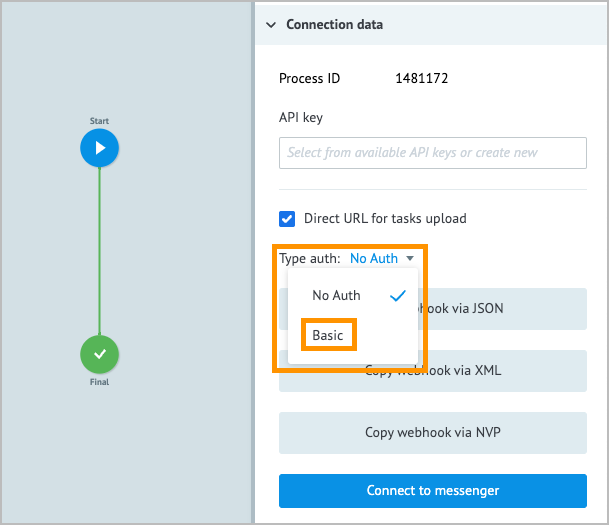 Configuration Webhook URL in MPO