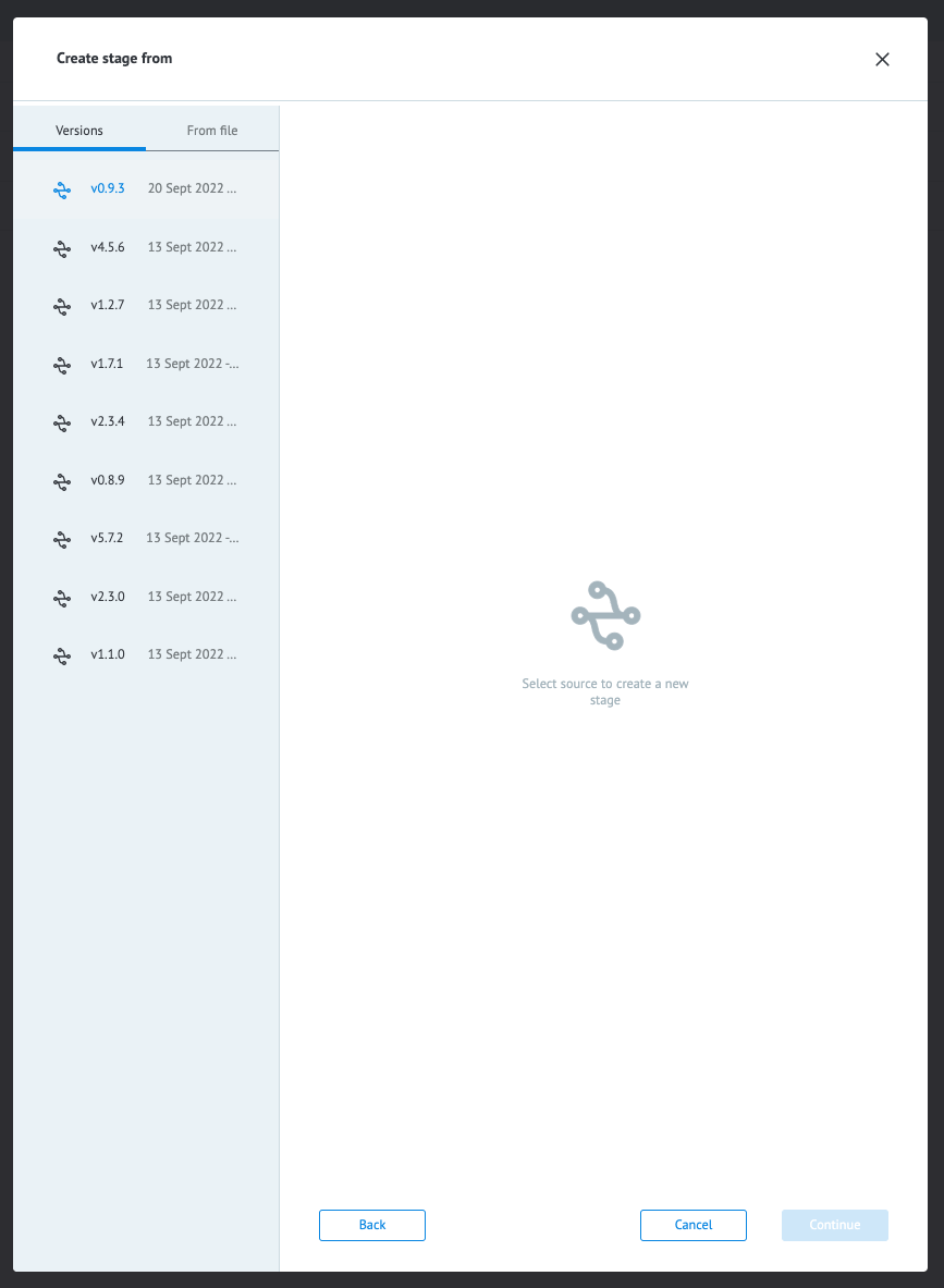 Restore a version in MPO