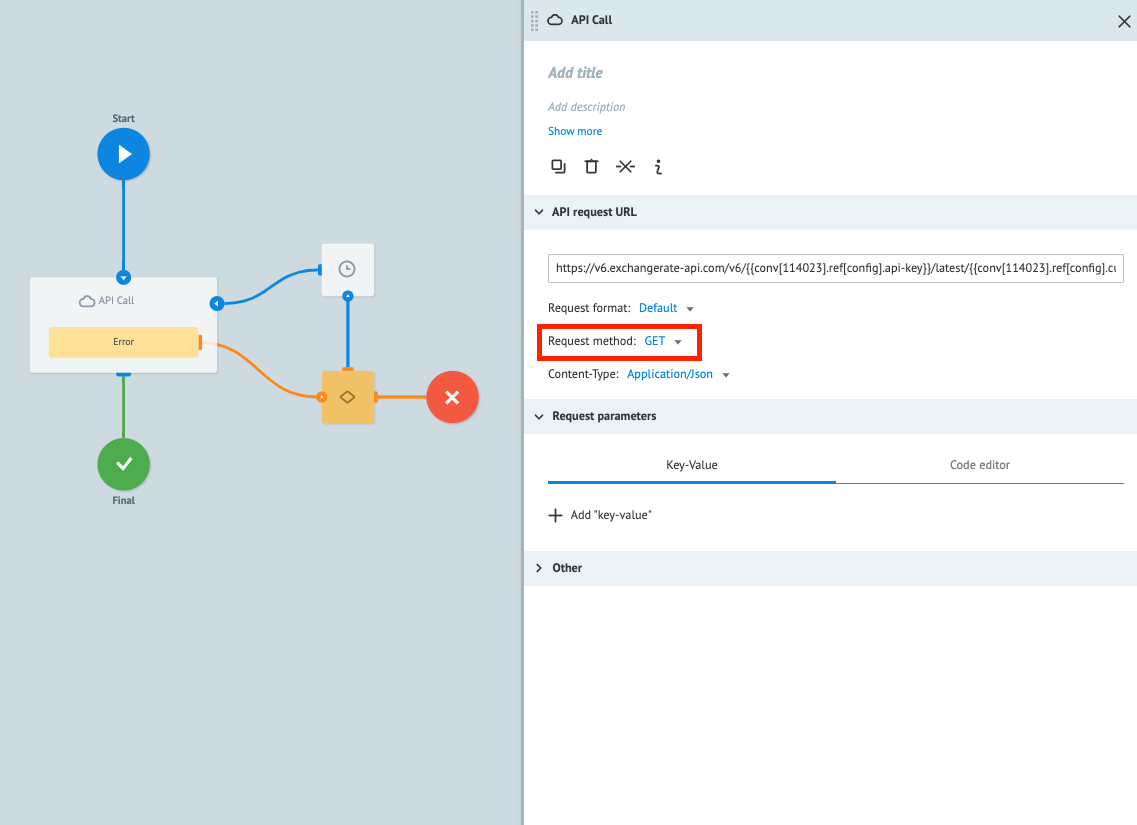 Configuring the API call