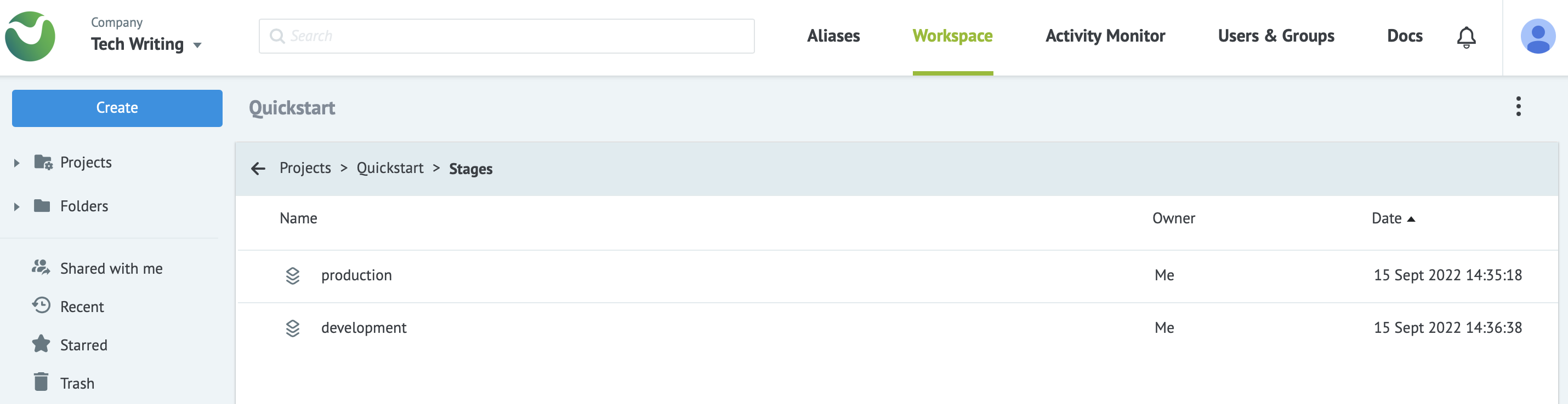 The stages folder in MPO